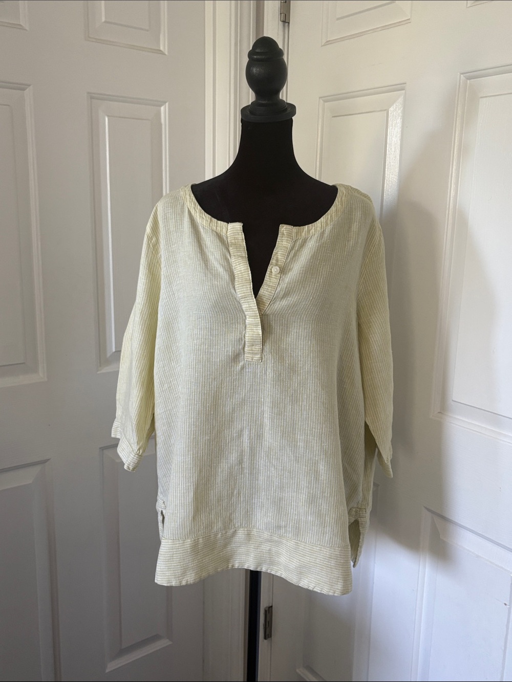 J.Jill "Love Linen" Lagenlook Striped Popover Tunic